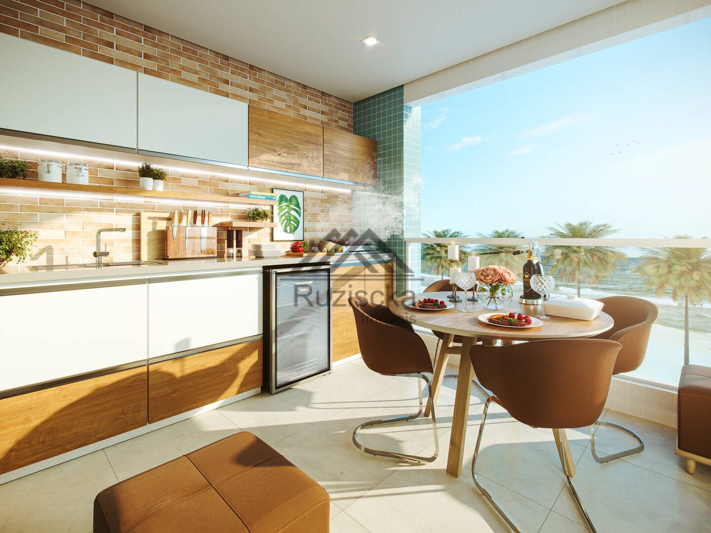 Apartamento frente mar no centro de  Itanhaém/SP - BLOCO 2.